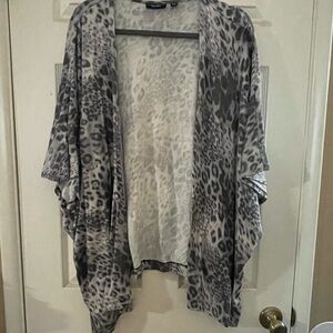 Susan Graver Gray Animal Print Cardigan